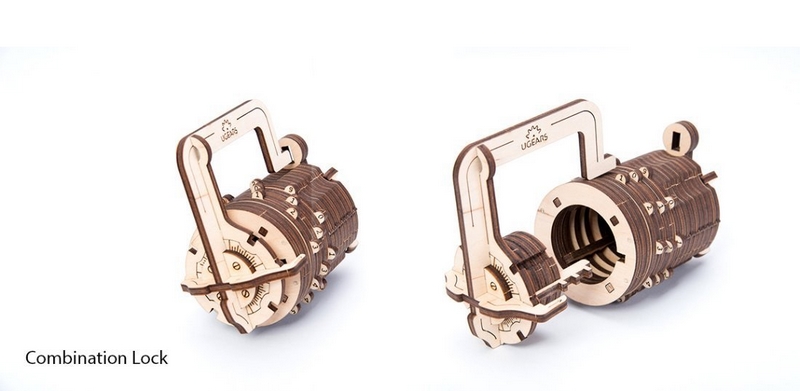 Ugears 3D dřevěné mechanické puzzle Zámek