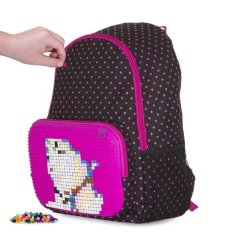PIXIE CREW plecak rekreacyjny BLACK WITH FUCHSIE POINT