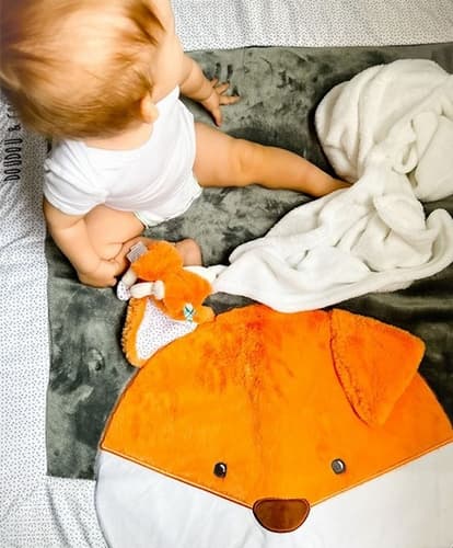 Doudou Manta de bebé de felpa de zorro 70x100 cm