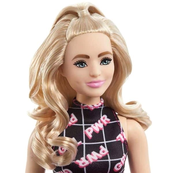 Modèle Barbie - robe noire et bleue avec rein HJT01 TV