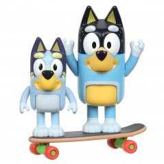 Bluey 2 figuri Bluey&Bandit skateboard