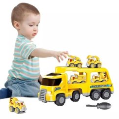 Camion avec voitures jaune
