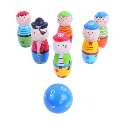 Bigjigs Toys Játékok Fából készült teke kalózok