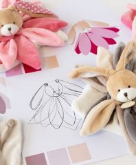 Set regalo Doudou - coniglio coccolone rosa 28 cm