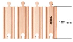 Woody Track Accesorii Șine drepte scurte, 4pcs