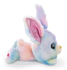 NICI Glubschis Glubschis iepuraș de pluș Rainbow Candy culcat 15 cm