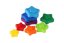 Wieża/piramida gwiazda kolorowe puzzle do układania 8szt plastikowe w pudełku 9x17x9cm 18m+