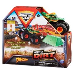 MONSTER JAM - Model metalic de colecție Monster Truck, set Dragon cu accesorii, 1:64