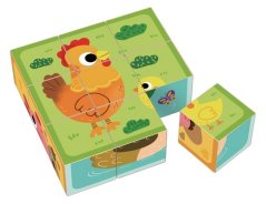 Ferme de cubes en bois pour deux enfants