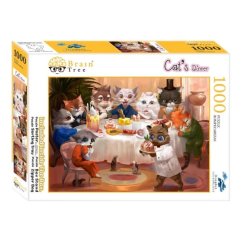 Brain Tree Puzzle La cena del gatto 1000 pezzi