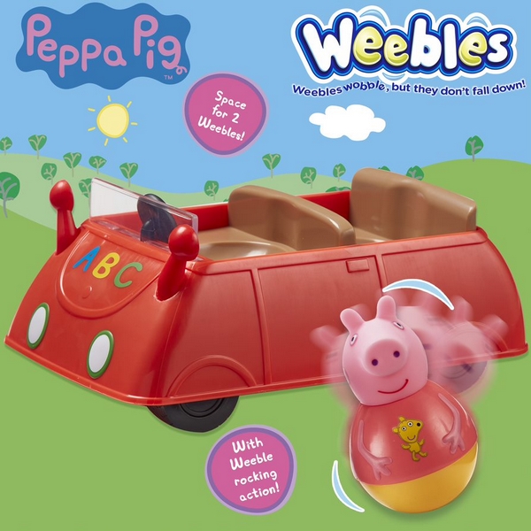 PEPPA Pig WEEBLES - Roly Poly figurka s autem