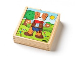 Puzzle Sznurowana szafa z pieskami, 18 elementów