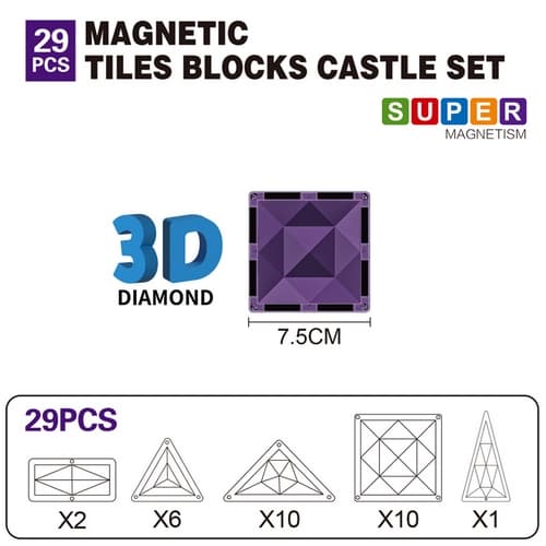 Zestaw magnetyczny Diamond lock 29 sztuk