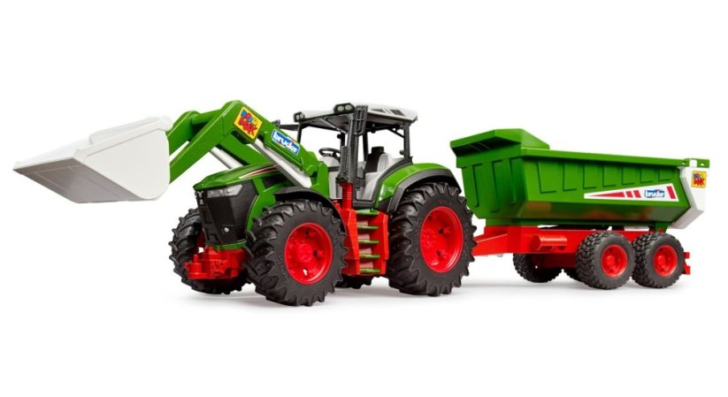 Tractor Bruder 3452 ROADMAX con cargador frontal y remolque basculante