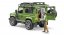 Bruder 2587 Land Rover Defender, figurka myśliwego i psa
