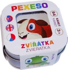 Pexeso Animals 64 de cărți în cutie de tablă
