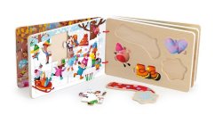 Vilac Dřevěná knížka s puzzle 4 roční období