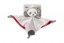 Mordedor osito panda sonajero peluche 25x25cm en tarjeta en bolsa 0+