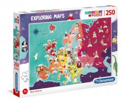 Clementoni Puzzle 250 darabos térkép - Európa: személyiségek