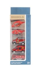 Ensemble de camions de pompiers en métal