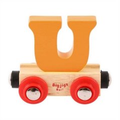 Vía de tren de madera Bigjigs Rail Wagon - Letra U