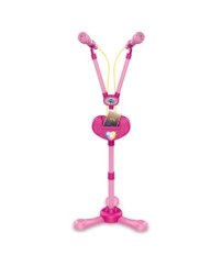 Stojak Plejo z 2 mikrofonami - różowy