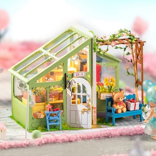 Casa en miniatura RoboTime Flores para la reunión de primavera