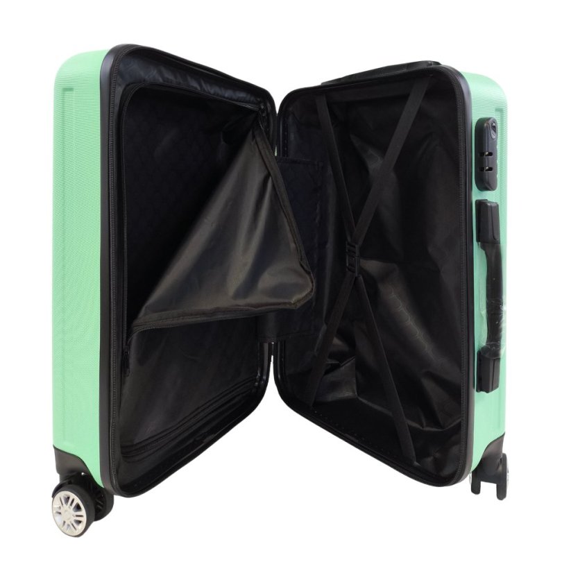 Walizka podróżna Bavy 20" Paski Jasnozielony