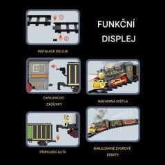 Tren cu aburi cu lumini și sunete
