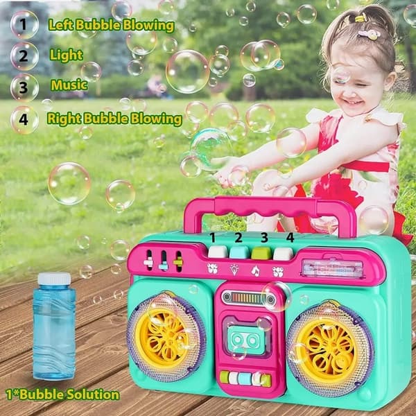 Bublinkové rádio so svetlom a hudbou zelenej farby