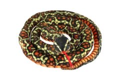 Serpent en peluche 200cm noir-orange-jaune