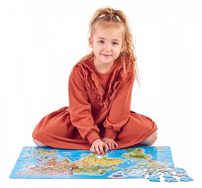 Puzzle - Mapa świata, 160 elementów - PL