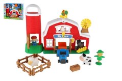 Set fermă cu siloz de cereale cu accesorii plastic cu baterie cu sunet în cutie 50x39cm 18m+