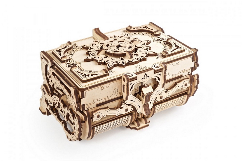 Ugears 3D Rompecabezas Mecánico de Madera Antiguo Joyero