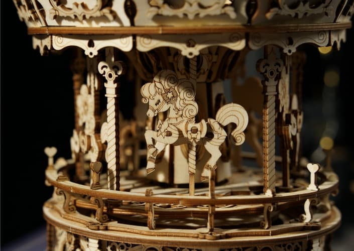 RoboTime 3D Jigsaw cutiile de jucării Carusel romantic