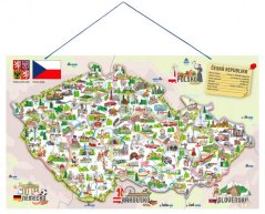 Hartă magnetică a Republicii Cehe cu imagini și joc de societate, 3 în 1