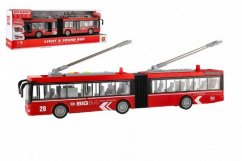 Trolejbus/Autobus plast červený 45cm se světlem a zvukem