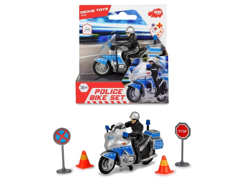 Moto de police 10 cm avec accessoires.