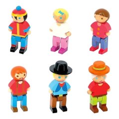 Jeujura Figurines en bois 6 pcs