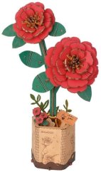 RoboTime Puzzle 3D en bois Camélia rouge
