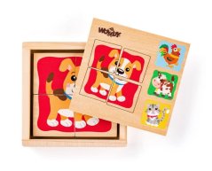 Minipuzzle - Állatok fadobozban