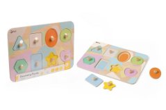 Jigsaw din lemn cu forme geometrice