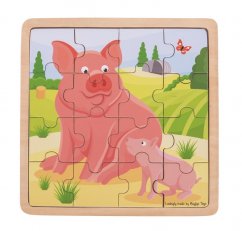 Puzzle Bigjigs Toys - Prosiaczek z prosiaczkiem