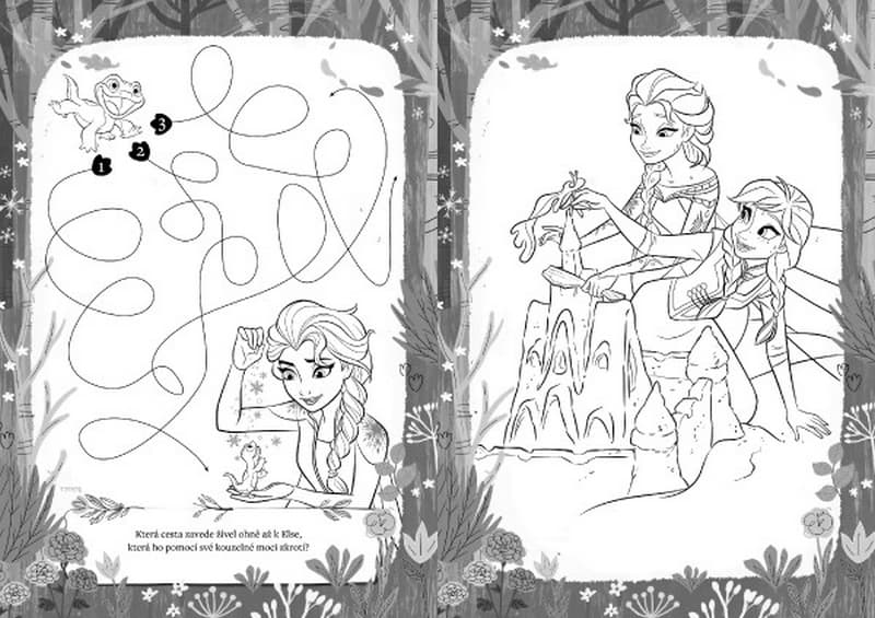 Livre de coloriage avec autocollants Ice Kingdom/Frozen A4