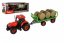 Traktor Zetor s vlekom a balíkmi plast na zotrvačníku na batériu so svetlom a zvukom v krabici