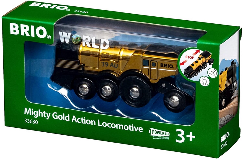 Brio 33630 Potente locomotiva d'oro a batteria