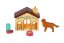 Cachorros/perros 3pcs con casa/boudou plástico con accesorios en tarjeta 15x25x5cm