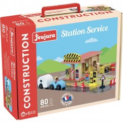 Jeujura Kit station-service 80 pièces en bois