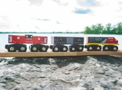 Bigjigs Rall Train de marchandises du CN + rails
