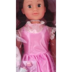 Păpușă de mers pe jos rochie roz 80 cm
